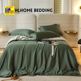 Bộ chăn ga tencel 100s hlhome phối màu cao cấp, thoáng mát, kháng khuẩn
