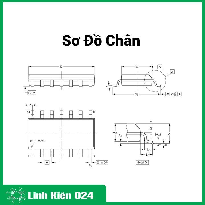 IC 74HC86 điện áp -0.5 ~ 7V