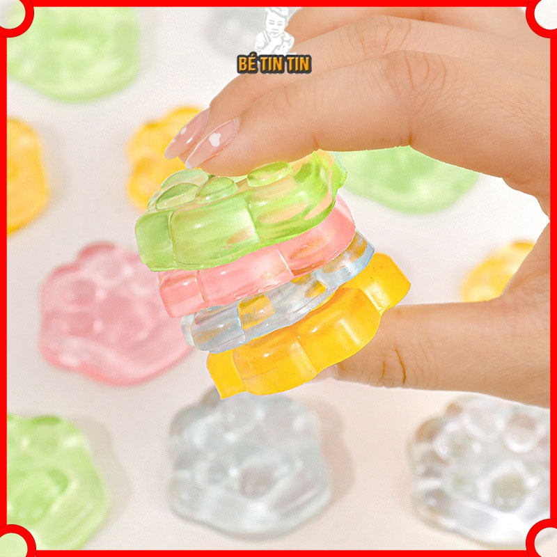 Đồ Chơi Nắn Bóp Đàn Hồi Giảm stress Bàn Chân Mèo 3D Squishi Hình Bàn Chân Mèo Trong Suốt (Giao ngẫu nhiên)