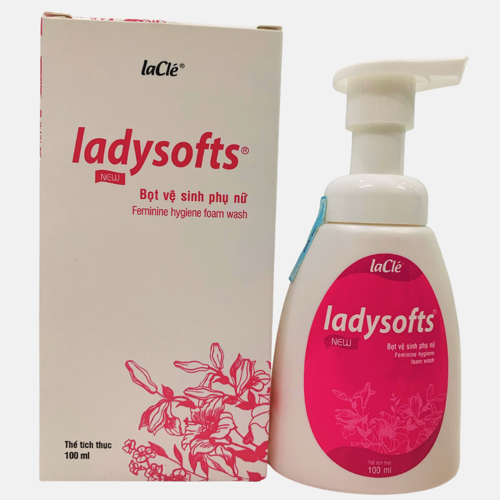 Bọt rửa phụ khoa Ladysoft New Laclé 100ml, dung dịch vệ sinh phụ nữ Ladysofts 100ml