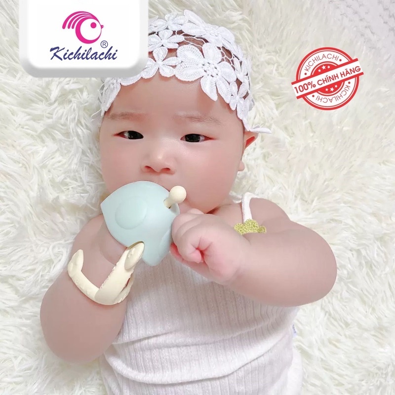 Gặm Nướu Cho Bé Silicon Hình Nấm Kichilachi Kèm Hộp Đựng MINIBOO An Toàn Cho Bé