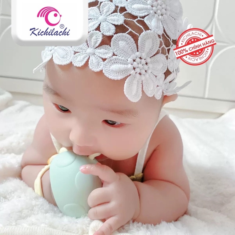 Gặm Nướu Cho Bé Silicon Hình Nấm Kichilachi Kèm Hộp Đựng MINIBOO An Toàn Cho Bé