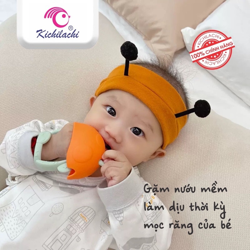 Gặm Nướu Cho Bé Silicon Hình Nấm Kichilachi Kèm Hộp Đựng MINIBOO An Toàn Cho Bé