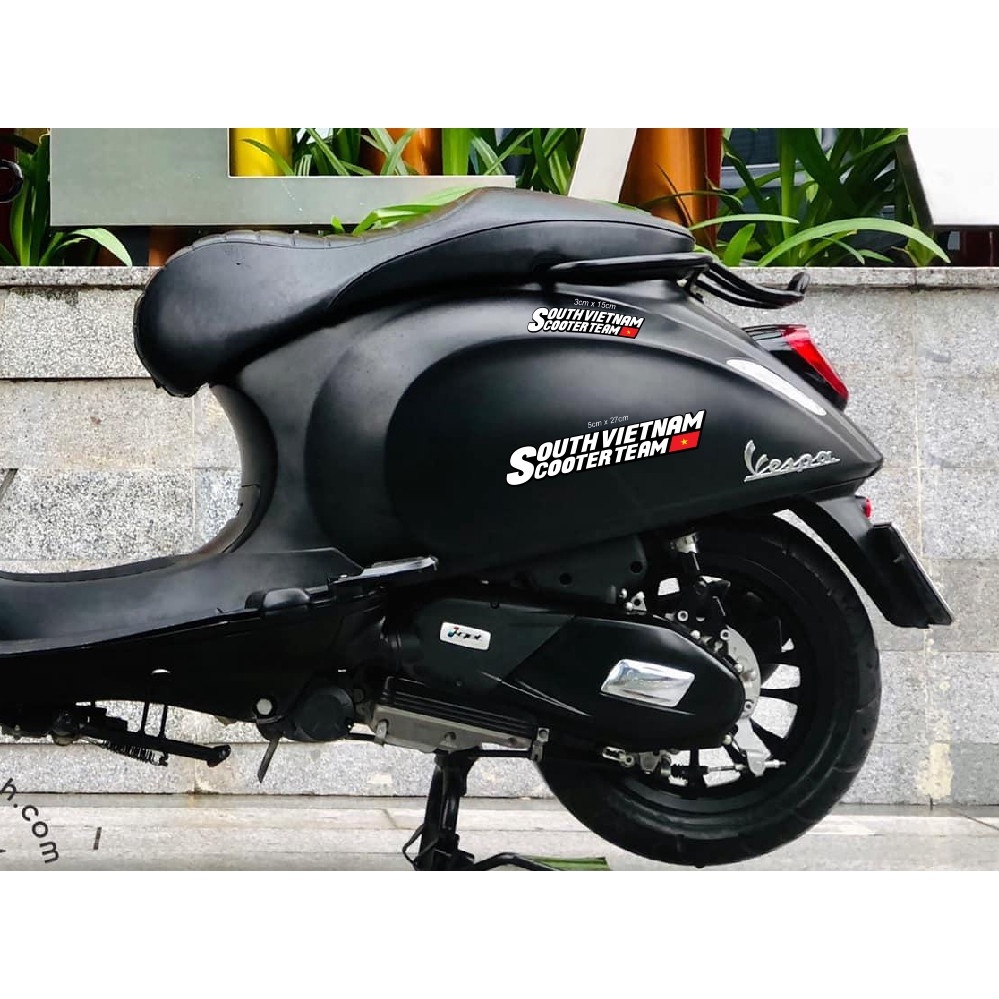 Hình dán xe, miếng tem dán xe chữ south vietnam scooter team  chất liệu decal PVC chống nước - anchi printing