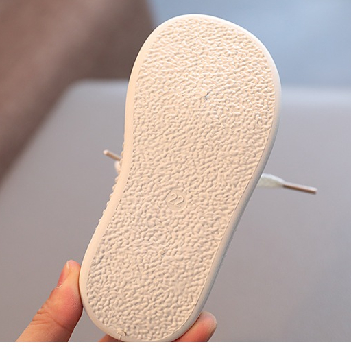 Giày thể thao bata cho bé trai bé gái dáng lười quai dán ngang thời trang và họa tiết gấu đáng yêu chất dạ