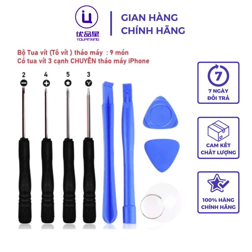 Bộ tua vít sửa chữa điện thoại gồm 9 dụng cụ, đa năng tiện dụng