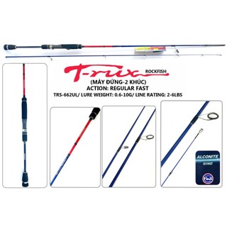 CẦN CÂU CÁ - CẦN LURE ULTRA LIGHT MÁY ĐỨNG 2 KHÚC PROHUNTER T-RUX ROCK FISH TRS - KHOEN FUJI - 1.98m/2.1m/2.28m