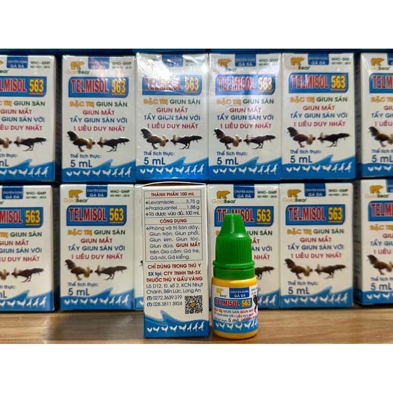 TELMISOL 563 Tr.ị giun sán, giun mắt cho chiến kê