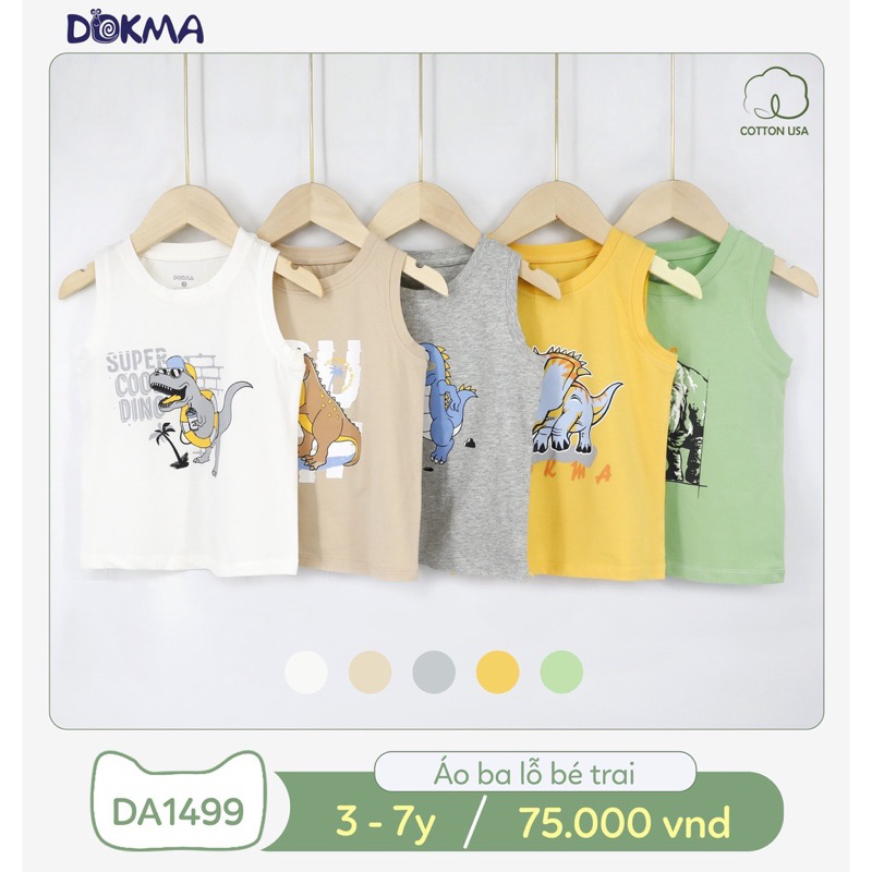 Áo ba lỗ bé trai cotton Dokma DA1433 DA1508