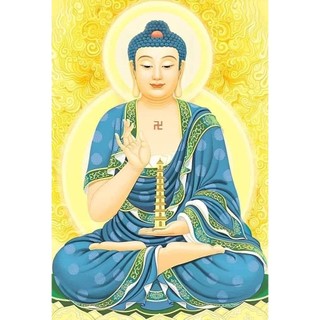 Tranh đính full kín đá tự làm _ Phật Dược Sư Lưu Ly
