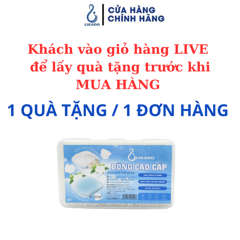 Bông tẩy trang Likado miếng kích thước 5.5*6.5cm