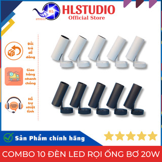 Combo 10 Đèn LED Rọi Ống Bơ 20W HL Lighting - Ánh Sáng Trung Tính/Trắng - Vỏ Trắng/Đen - Bảo Hành 12 Tháng