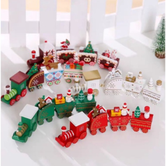 Xe Đồ Chơi Đoàn Tàu Xe Lửa Xe Trang Trí, Món Quà Xinh Phiên Bản Giáng Sinh, Marry Christmas, Noel Nhiều Màu Sắc