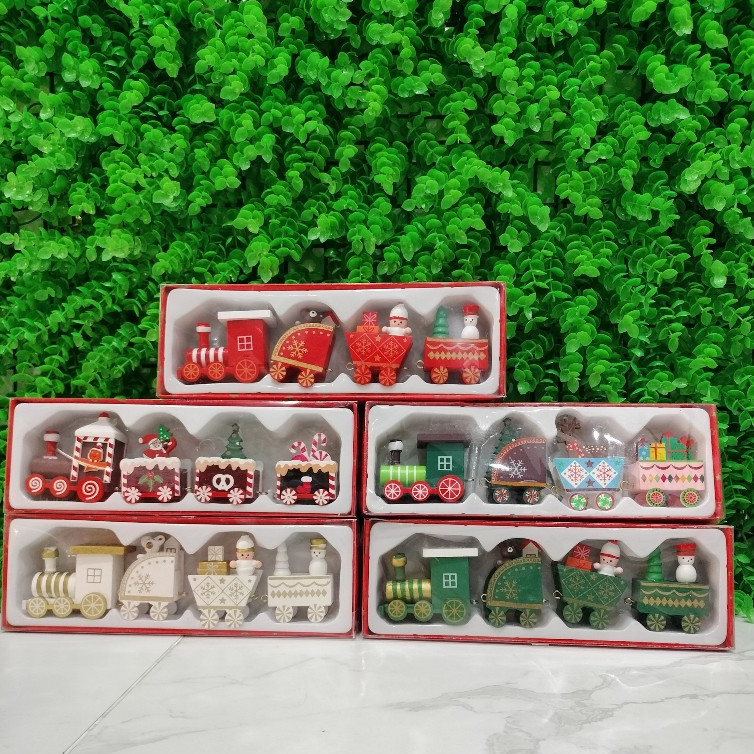 Xe Đồ Chơi Đoàn Tàu Xe Lửa Xe Trang Trí, Món Quà Xinh Phiên Bản Giáng Sinh, Marry Christmas, Noel Nhiều Màu Sắc