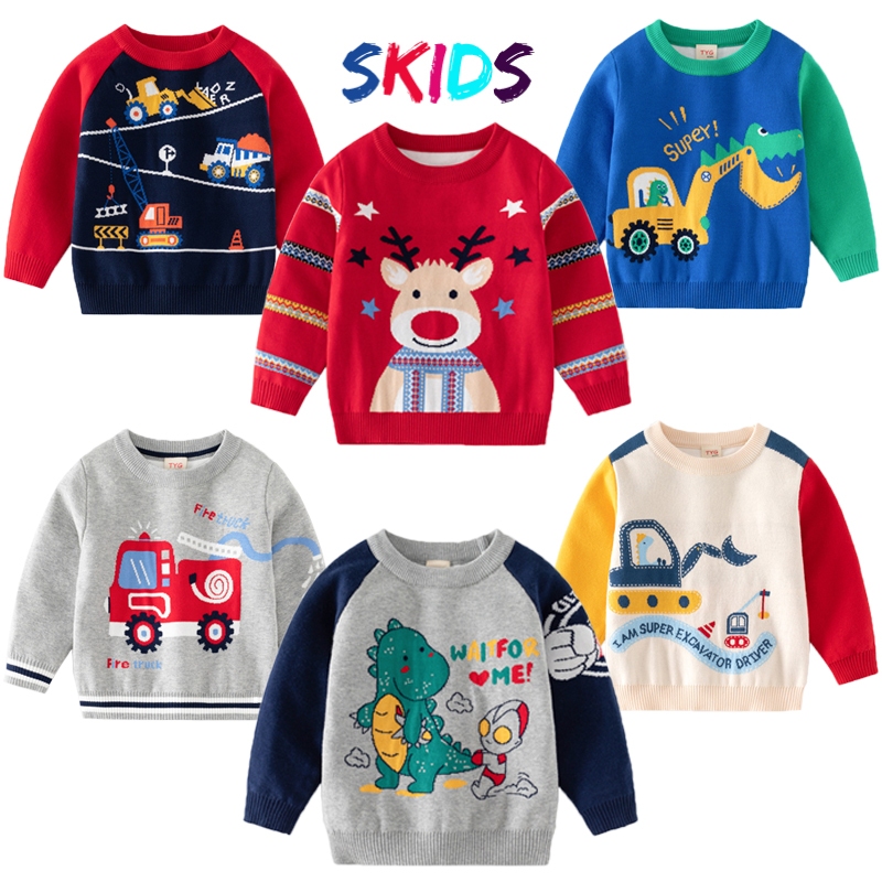 Áo len bé trai SKIDS quần áo trẻ em thu đông quảng châu cho bé 2 đến 8 tuổi