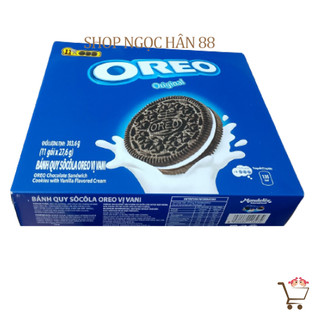 Bánh quy socola oreo vị vani hộp 11 gói x 27.6gr