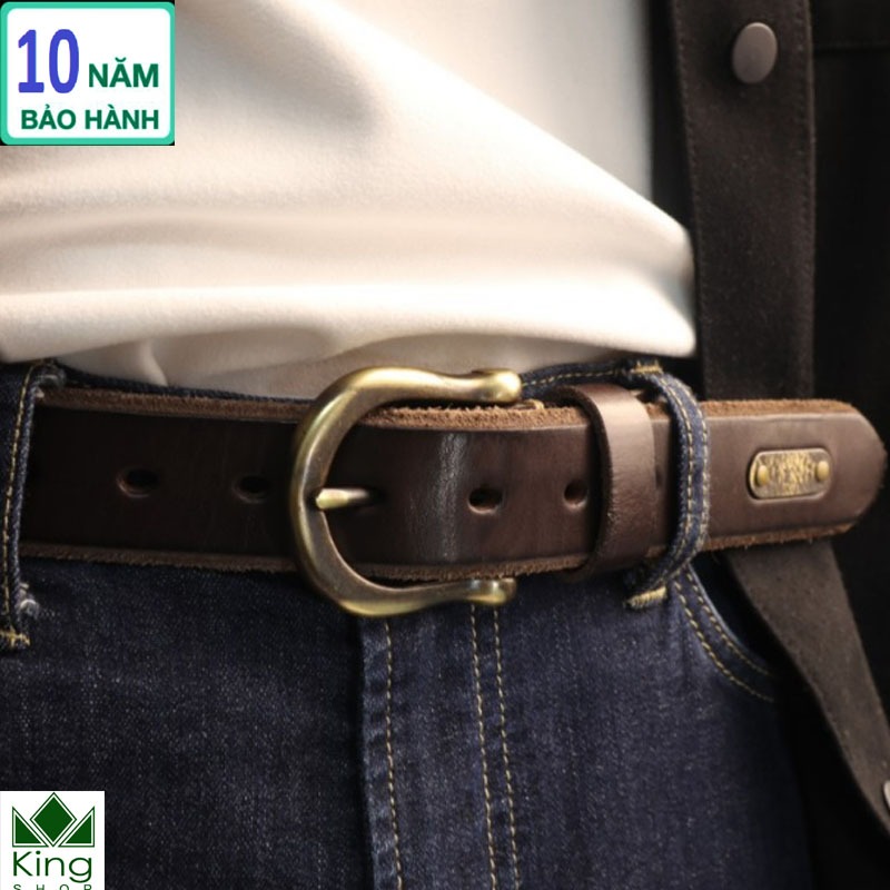 Thắt Lưng Dây Nịt Nam Da Bò Nguyên Miếng Khóa KIm Đồng Nguyên Chất Cao Cấp Bảo Hành 10 năm - Đồ Da Kingshop