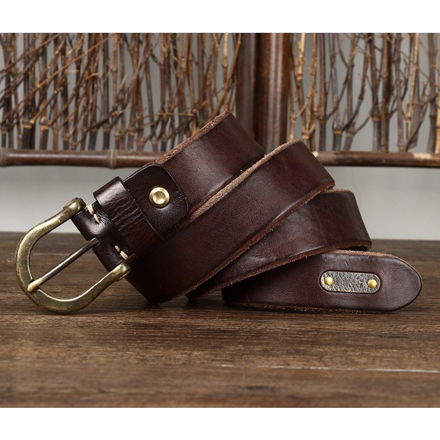 Thắt Lưng Dây Nịt Nam Da Bò Nguyên Miếng Khóa KIm Đồng Nguyên Chất Cao Cấp Bảo Hành 10 năm - Đồ Da Kingshop