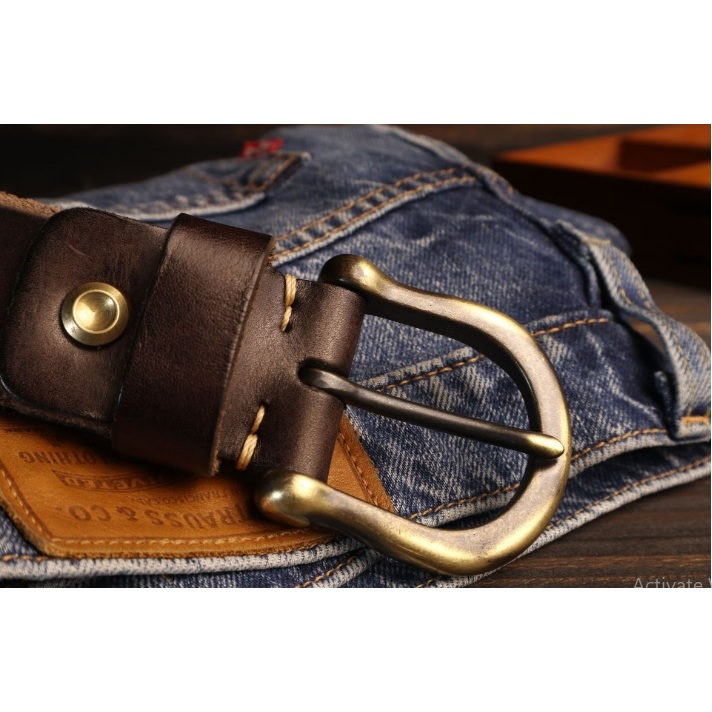 Thắt Lưng Dây Nịt Nam Da Bò Nguyên Miếng Khóa KIm Đồng Nguyên Chất Cao Cấp Bảo Hành 10 năm - Đồ Da Kingshop