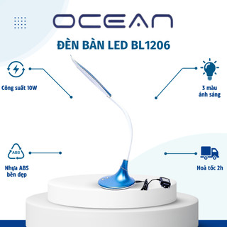 Đèn bàn led bl1206xanh chỉnh màu ánh sáng cảm ứng chống cận thị