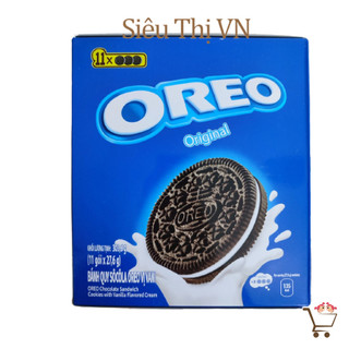 Hộp bánh quy socola oreo vị vani 11 gói x 27.6gr - date luôn mới