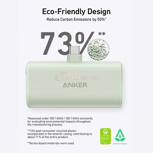 Sạc dự phòng kèm cổng sạc USB-C dạng gập Anker Nano Power Bank 1Type-C PD 22.5W 5000mAh A1653 - Hàng chính hãng