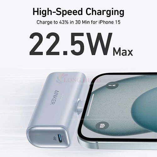 Sạc dự phòng kèm cổng sạc USB-C dạng gập Anker Nano Power Bank 1Type-C PD 22.5W 5000mAh A1653 - Hàng chính hãng