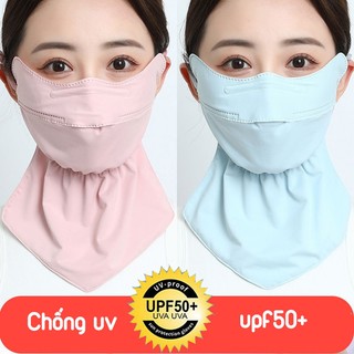 Khẩu trang kín mặt cổ trơn, chống nắng UV tia cực tím, thoáng khí hở mũi đa chiều thời trang cho nữ
