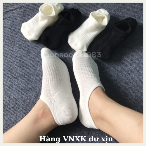 Tất vớ Uni cổ ngắn, tất hài lười nam nữ êm chân, thấm hút mồ hôi, có sillicon chống tuột sport socks