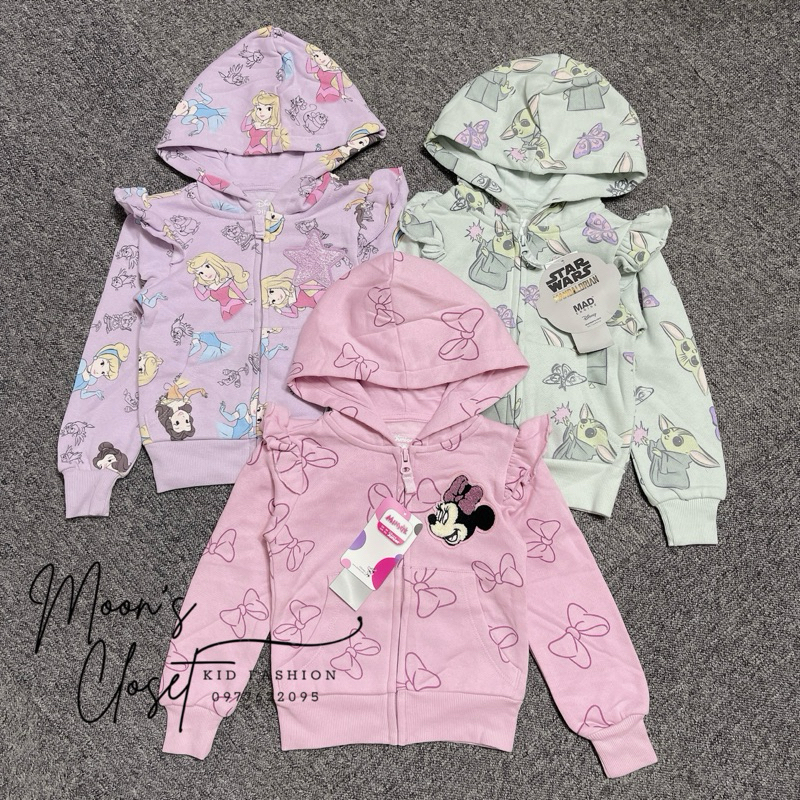XD- Áo khoác nỉ bông Disney size 3y-7y