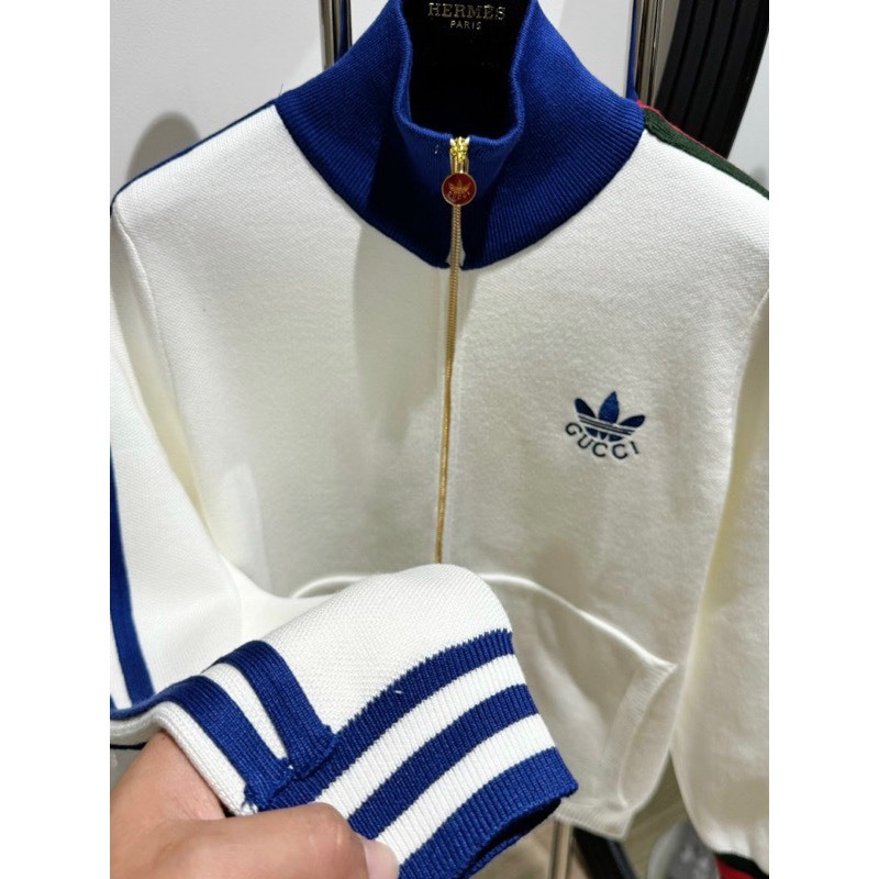 Áo Khoác Nỉ A Di Đát Hoạ Tiết Kẻ Sọc Xanh Siêu Cấp