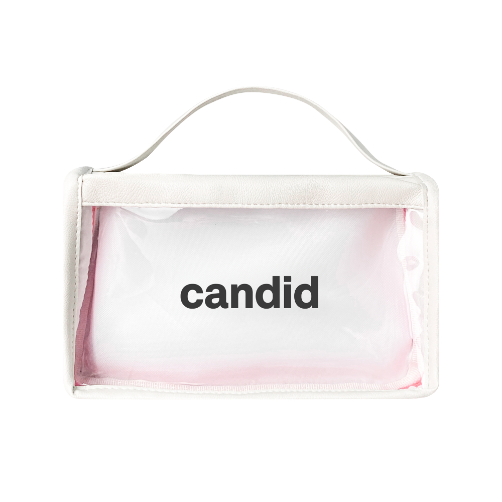 Túi Make up 2 ngăn Candid vải da cao cấp