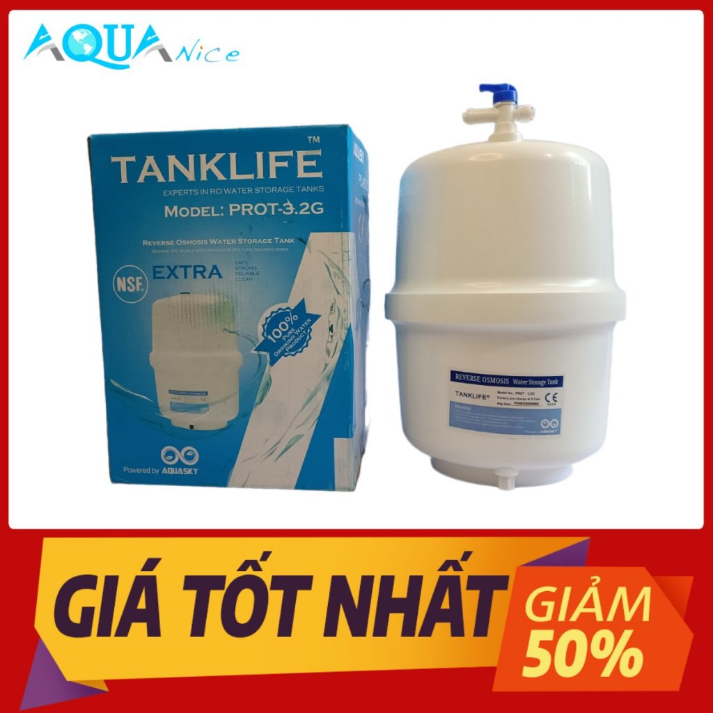 Bình Áp Chứa Nước 8L Dùng Cho Tất Cả Các Dòng Máy Lọc Nước, Kèm Van Bình