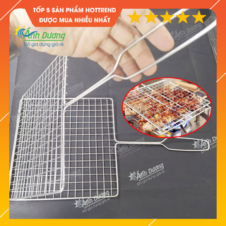 Vỉ nướng thịt Inox không gỉ kích thước lớn rộng 24cm - dài 36cm