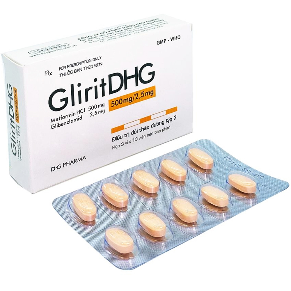 GliritDHG 500 /2,5 mg  - Hộp 30 viên