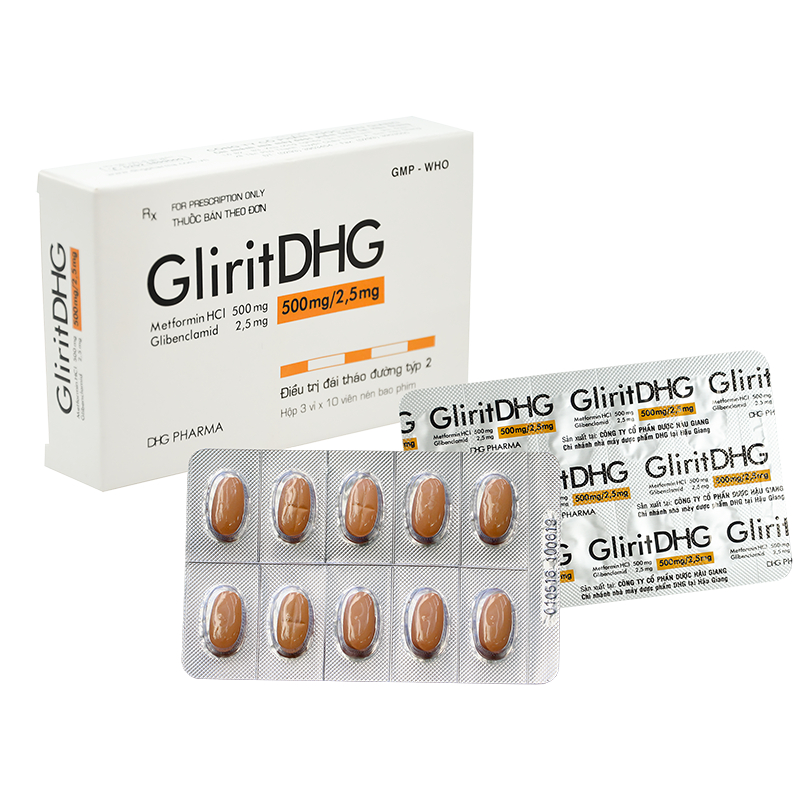 GliritDHG 500 /2,5 mg  - Hộp 30 viên