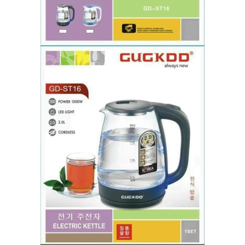 Ấm siêu tốc Cuckoo 2L ST16 thủy tinh có đèn led tại Lixhome bình siêu tốc cuckoo thủy tinh nhanh sôi bền đẹp