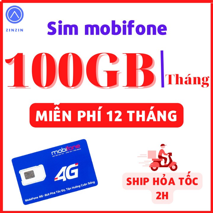 SIM 4G MOBIFONE Tặng 100GB / Tháng Trọn Gói 1 Năm