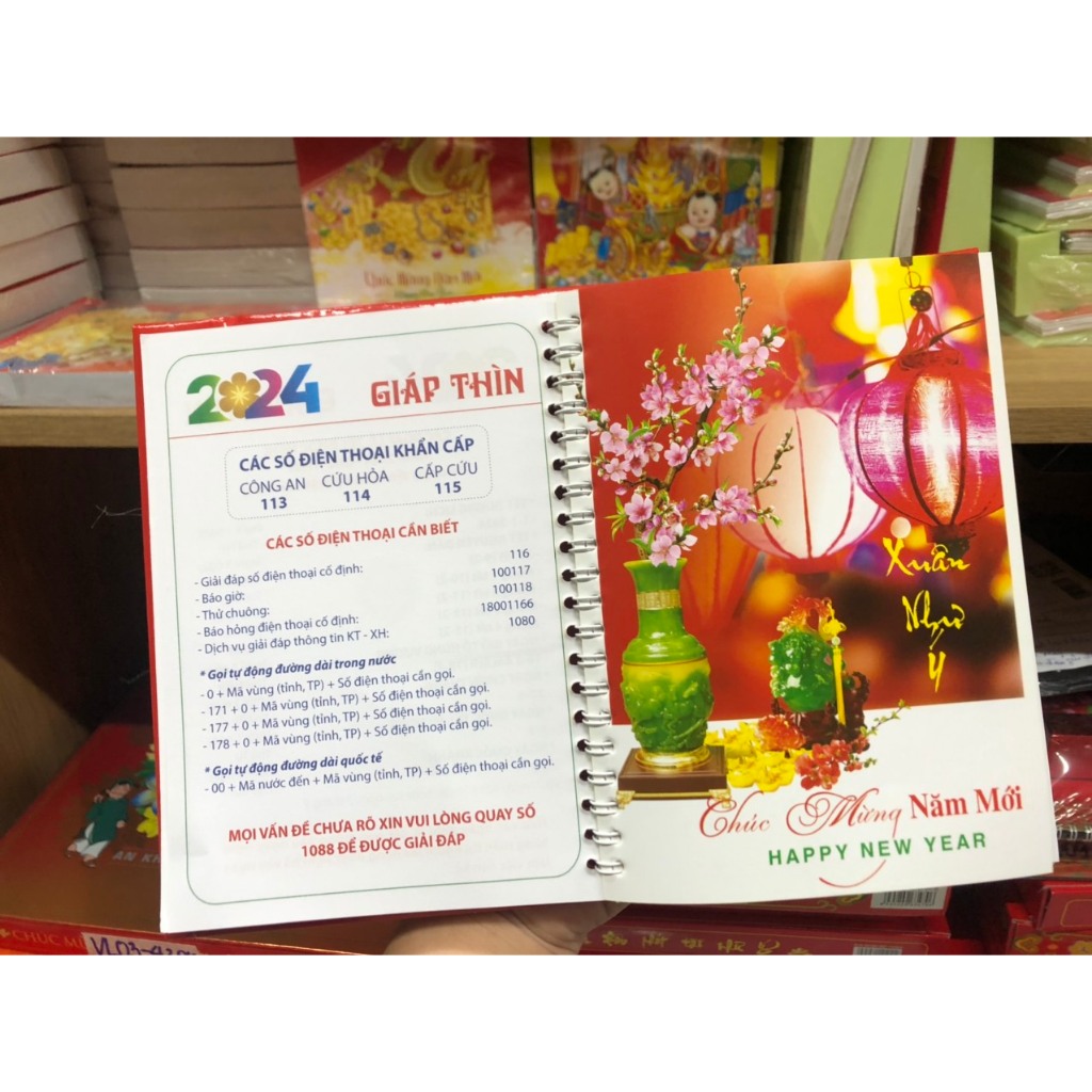 Lịch để bàn văn hóa lò xo giữa năm 2024 Giáp Thìn