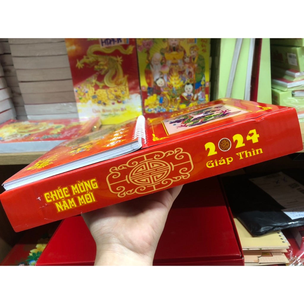 Lịch để bàn văn hóa lò xo giữa năm 2024 Giáp Thìn