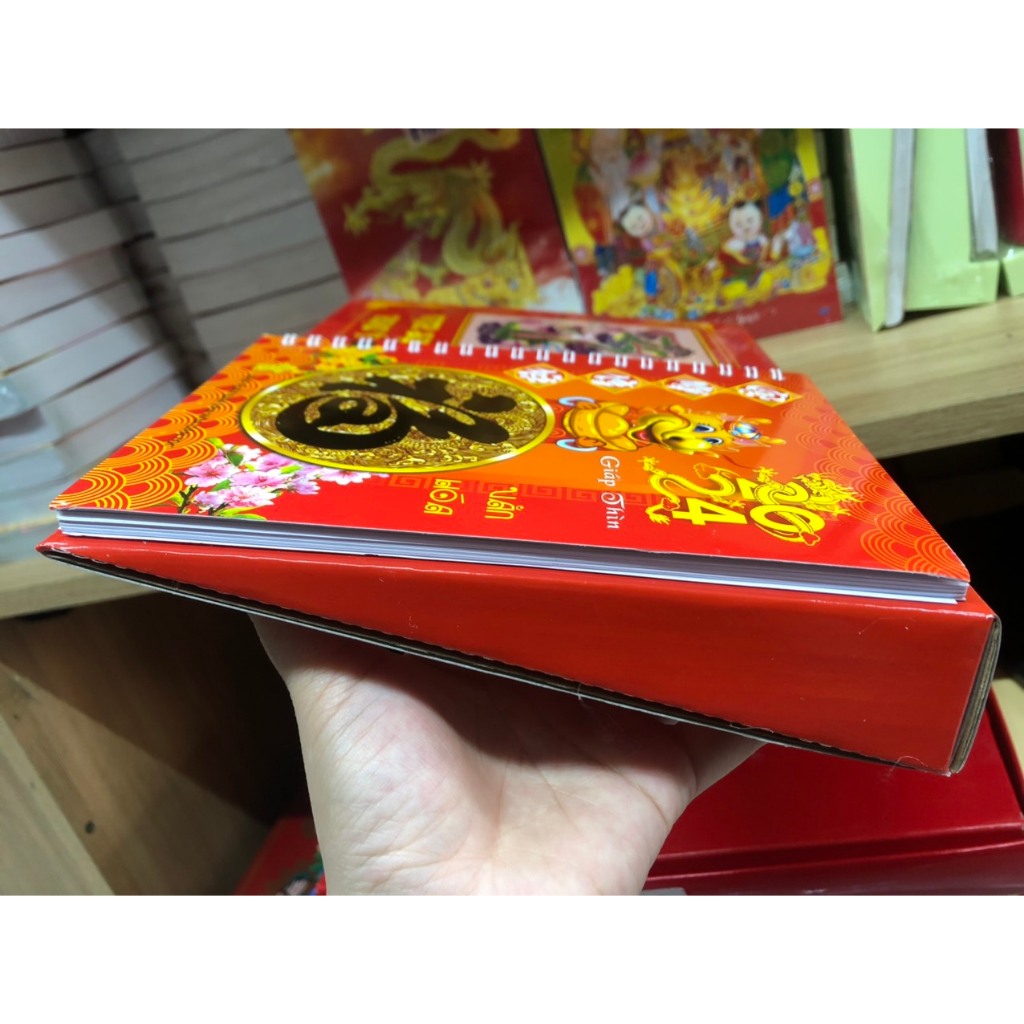 Lịch để bàn văn hóa lò xo giữa năm 2024 Giáp Thìn