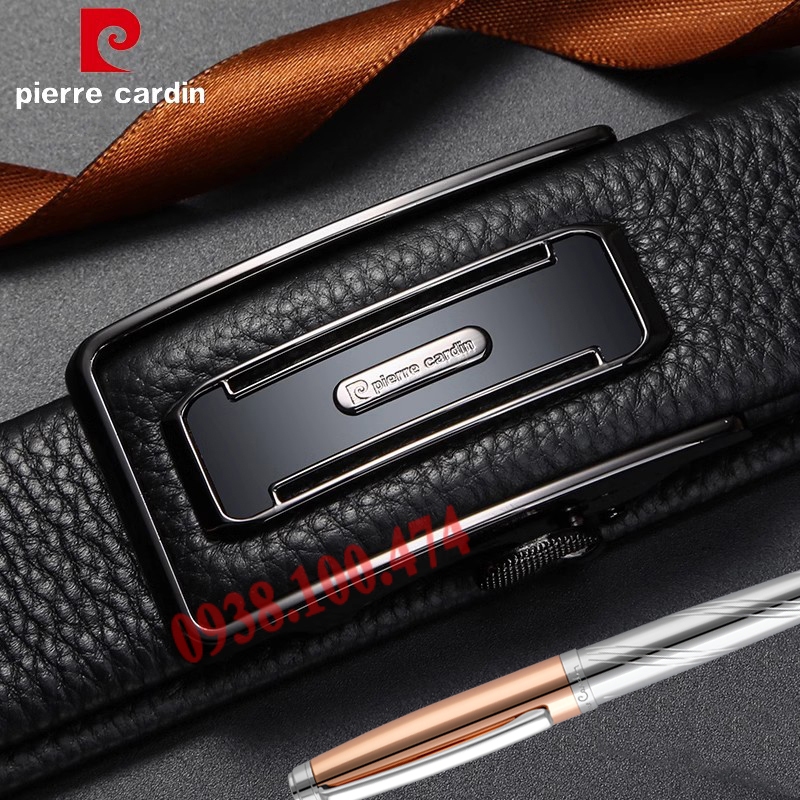 Thắt lưng Pierre Cardin chính hãng dây da bò thật khóa rút chốt tự động PCJ1063