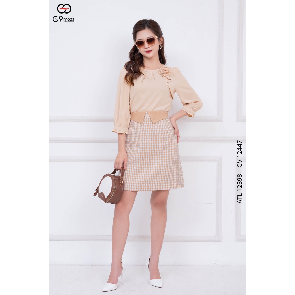 Áo tay dài G9moza 12398, Chất liệu lụa baby nhật cao cấp, mềm mịn, hạn chế nhăn nhàu.