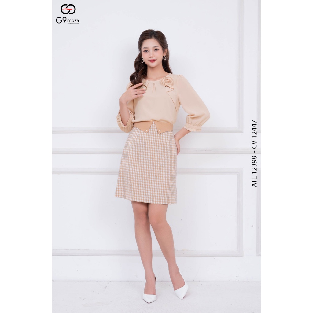 Áo tay dài G9moza 12398, Chất liệu lụa baby nhật cao cấp, mềm mịn, hạn chế nhăn nhàu.