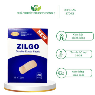 Băng dính cá nhân, zilgo 3,8 x 7,2 , zilgo miếng to hộp 30 miếng