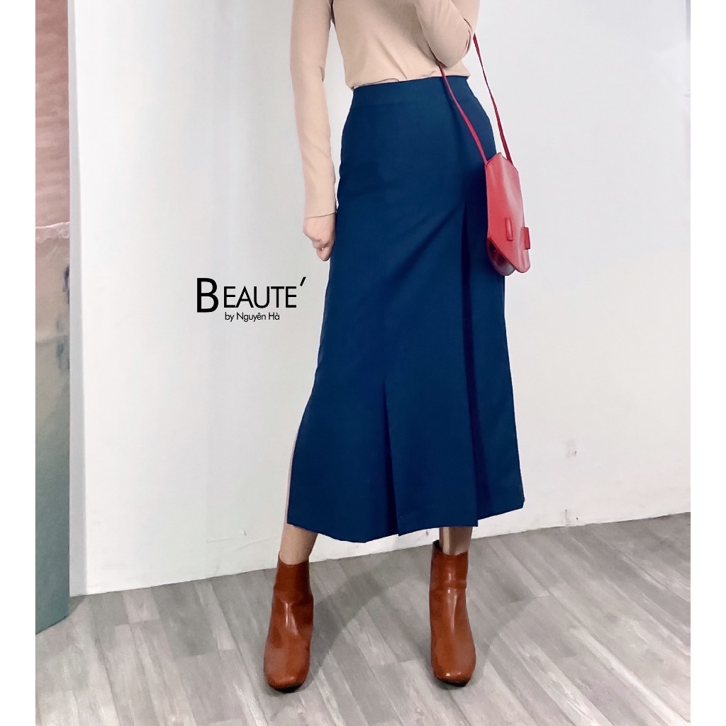 Chân váy Hana công sở thiết kế Beaute' by Nguyên Hà - xanh navy