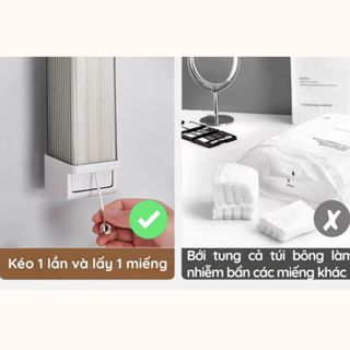 Hộp đựng bông tẩy trang NEMI dây rút tự động, có nắp đậy chống bụi