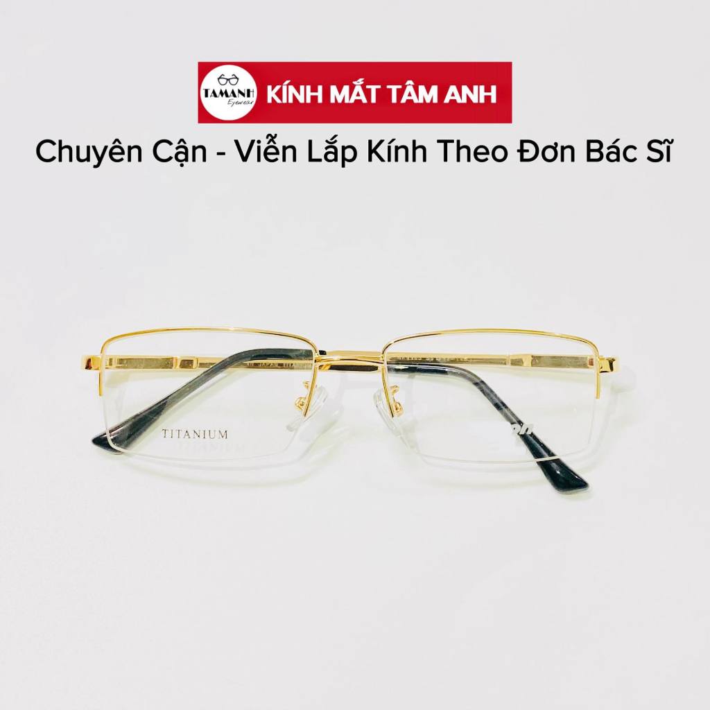Gọng kính kim loại xẻ cước, dáng vuông dành cho nam,gọng được làm từ hợp kim và dây cước, mảnh và nhẹ.