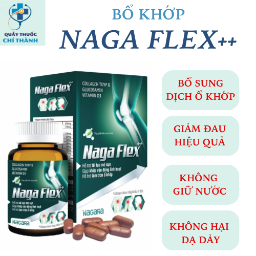 Bổ Khớp Naga Flex++ Nhật Bản Chính Hãng giúp Khớp vận động linh hoạt, giảm đau các khớp Lưng-Chân-Tay, chai 50 viên