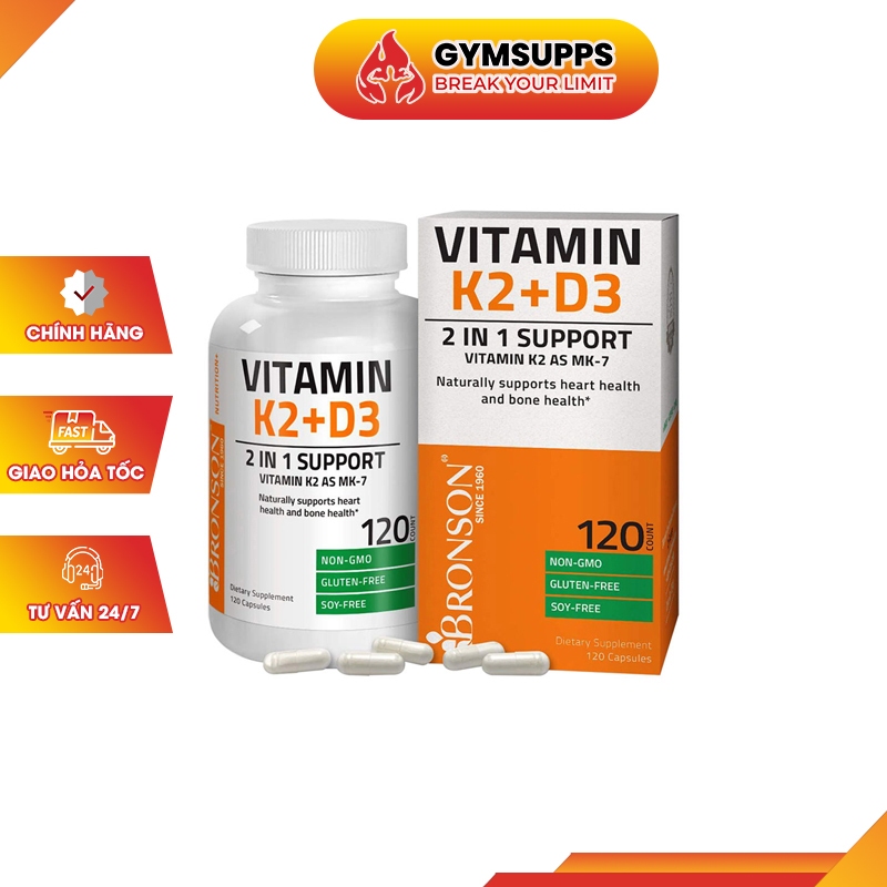 BRONSON VITAMIN K2 + D3 - Hỗ Trợ Sức Khỏe Xương Khớp